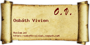 Osbáth Vivien névjegykártya